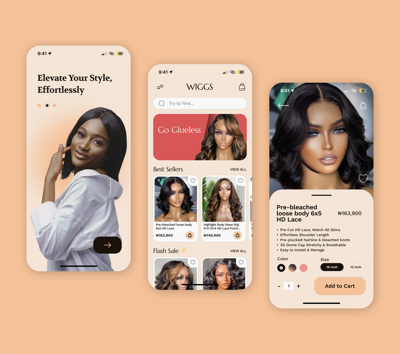 Hair Store App UI by Bright Adigwe on Dribbble