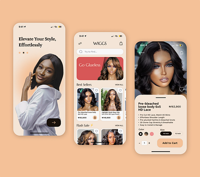 Hair Store App UI app design ecommerce fashion figma hair ios mobile uiux