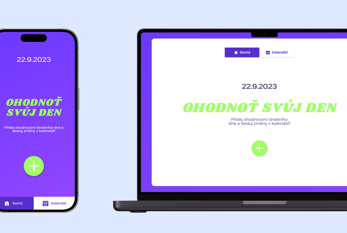 Deník app graphic design ui