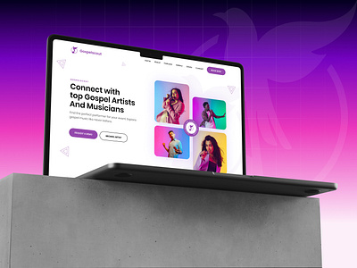 Gospelscout Landing page design artist landing page landing page design music music landing page music platform new talent singing talent landing page webpage design website design