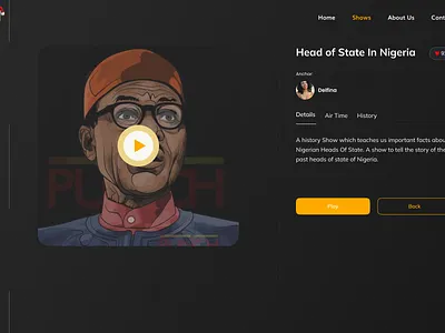 Show Preview black children childrentv dark darkmode design marketing orange show tv tvc ui ux web web design website