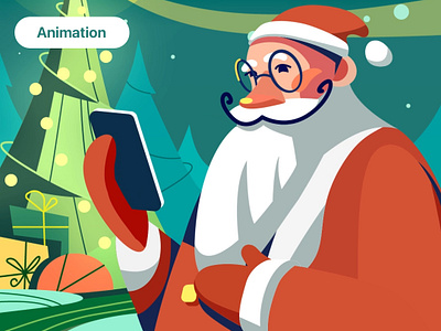 Santa's Productivity adobe aftereffects animation app christmas gifts holidays illustration ios motion graphics new year productivity readdle santa