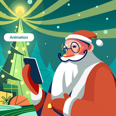 Santa's Productivity adobe aftereffects animation app christmas gifts holidays illustration ios motion graphics new year productivity readdle santa