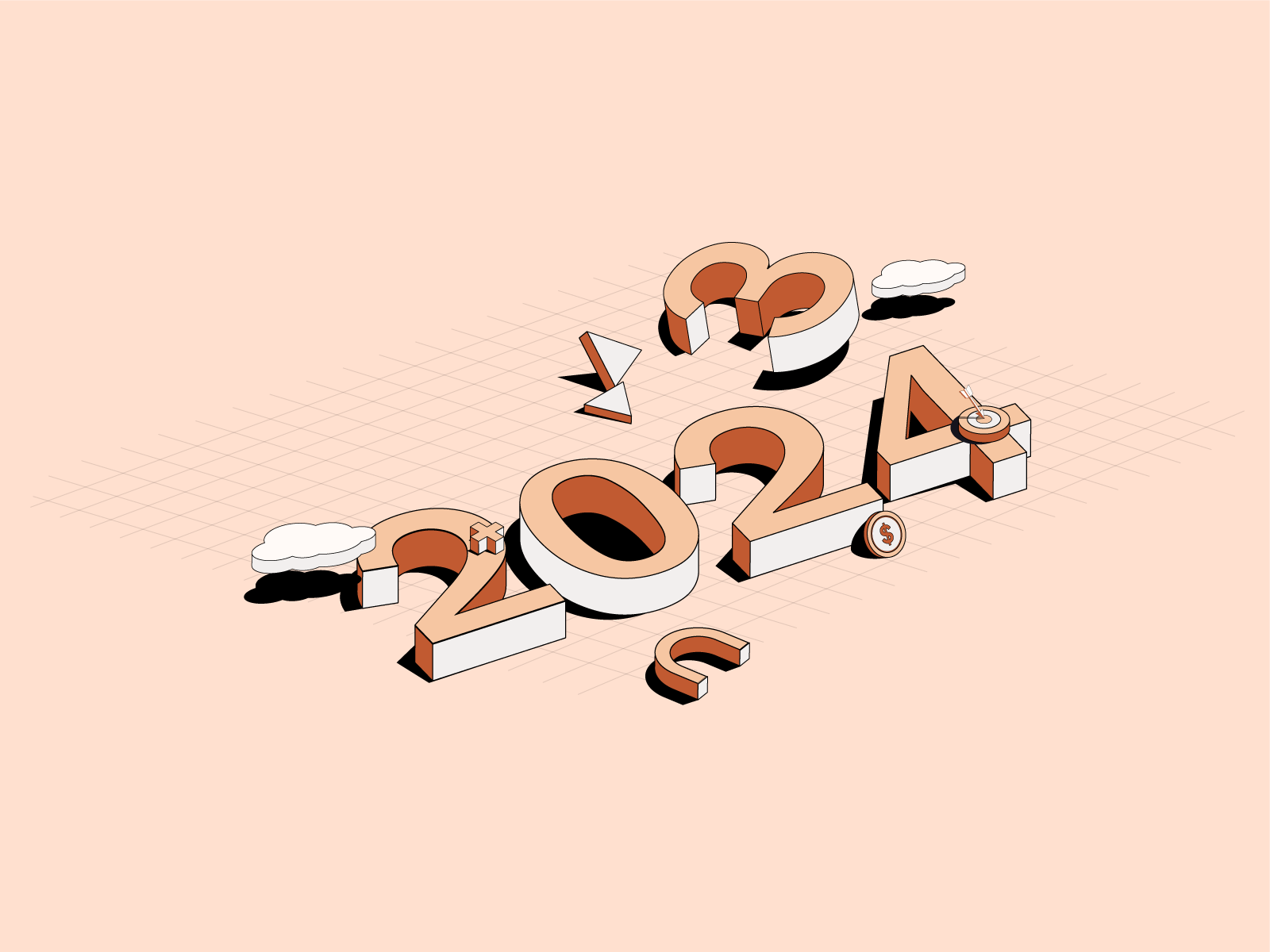 2024 New Year Isometric Illustration By Barkat Ayesha On Dribbble   Original 6e97b6c04c418dc667e88ae1b14aa42b 