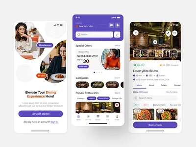 Restaurant Reservation Mobile App UI Design | App UIUX Design android app app design app designer app developer app ui design figma hire ui ux designer insightlancer ios restaurant reservation app table booking app ui ui design uiux user experience user interface ux