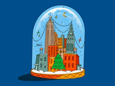 NEW YORK XMAS art illustration design artists artist branding building creative design graphic happy new york ny xmas xmass ball