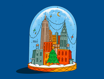 NEW YORK XMAS art illustration design artists artist branding building creative design graphic happy new york ny xmas xmass ball