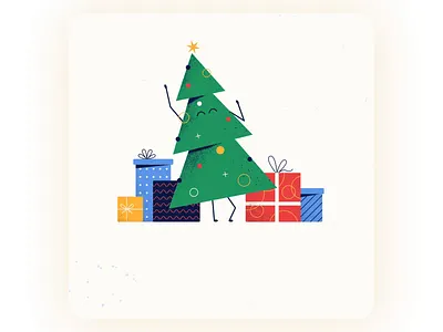 Happy Holidays dance 🎄 adobe after effects aftereffects animation character christmas tree dance gifts graphic design holidays illustration motion graphics new year party tree