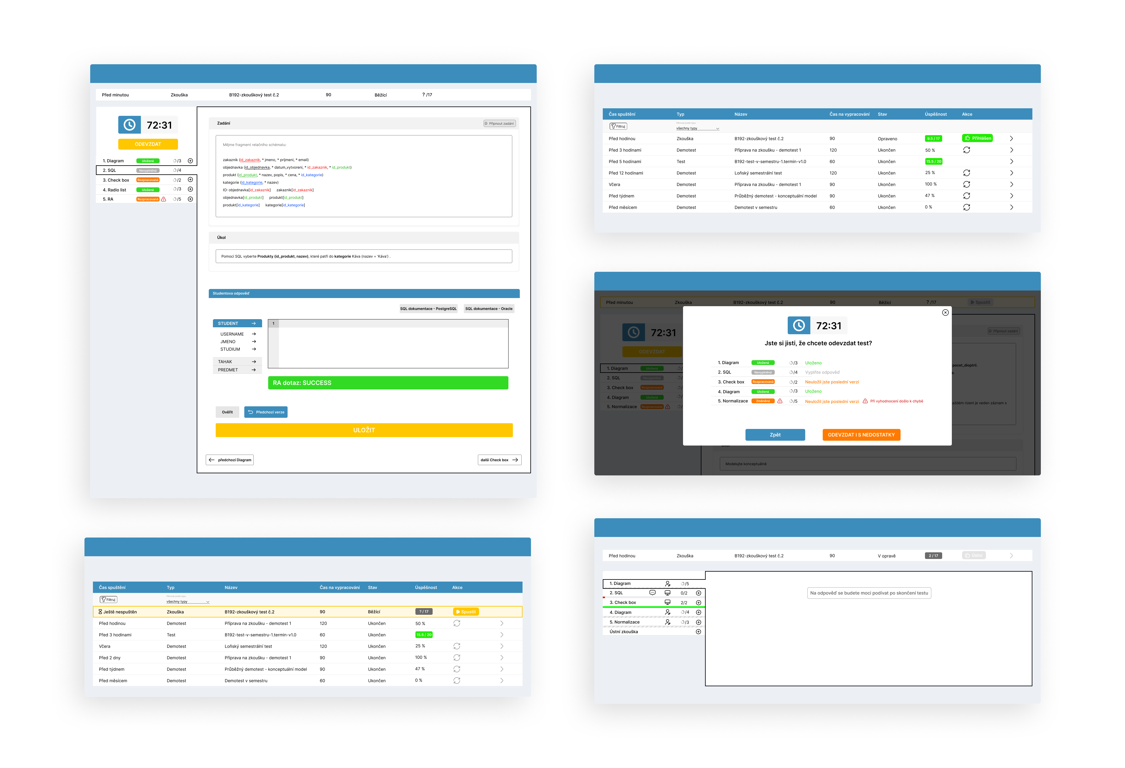 DBS portál app ui ux
