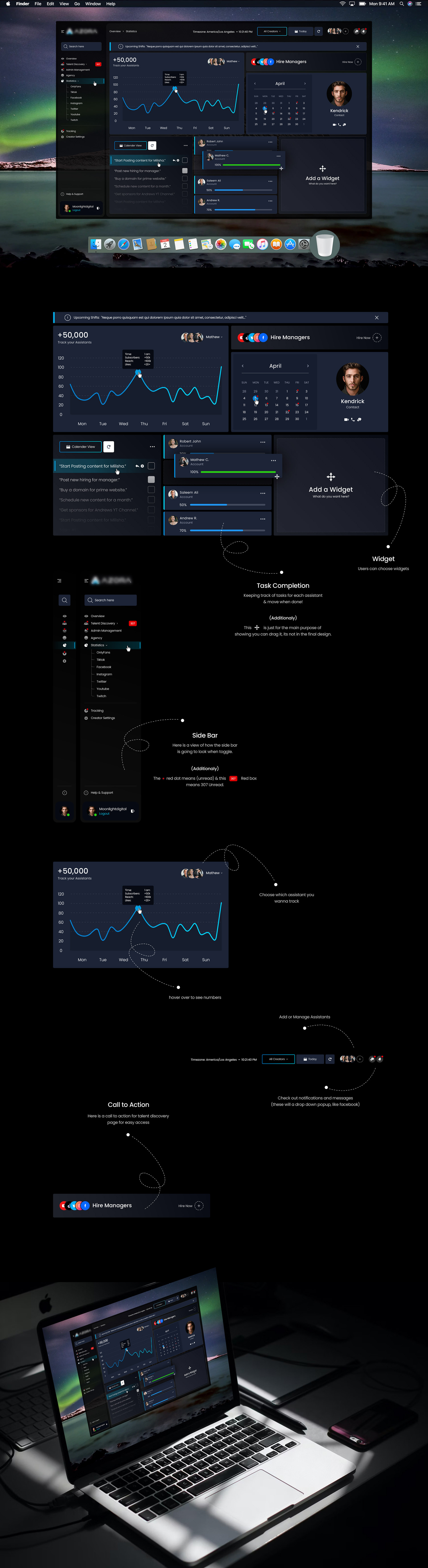 Dashboard UI Design | Influencer Management Dashboard dashboard design influencer internal web page landing page laptop management mockup presentation technology ui ux design web design website