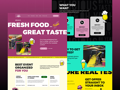 Restaurant Landing page design concept beer cafe drink food landing page landing page design modern restaurant restaurant landing page restaurant website web design website design