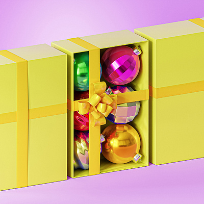 Christmas gift 3d 3d render bauble blender christmas gift giftbox render winter wrap