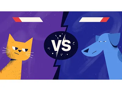 Cats VS Dogs adobe aftereffects animation cat cats character cup design dog dogs graphic design illustration jungle motion graphics statistics vs