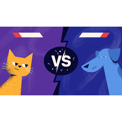 Cats VS Dogs adobe aftereffects animation cat cats character cup design dog dogs graphic design illustration jungle motion graphics statistics vs