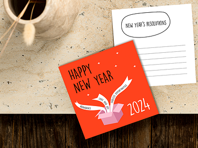 Happy New Year Wishes art artwork card cards christmas creative design graphic design illustration illustrator line art minimal minimalism new year print print design red vector