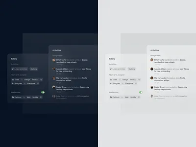 Imagery exploration dark framer interface light mode theme