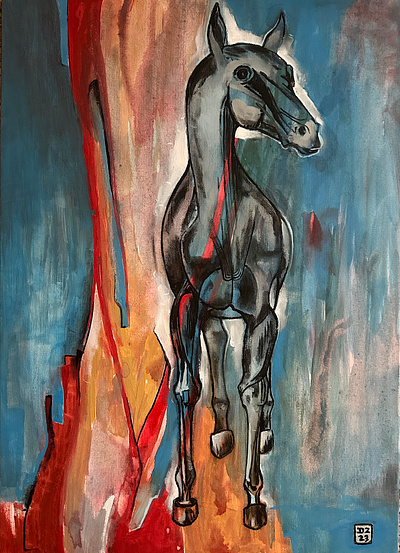 BRÝTRO ...., akryl na plátně, 70 x 50 cm, Zdeněk Duroň, 2023