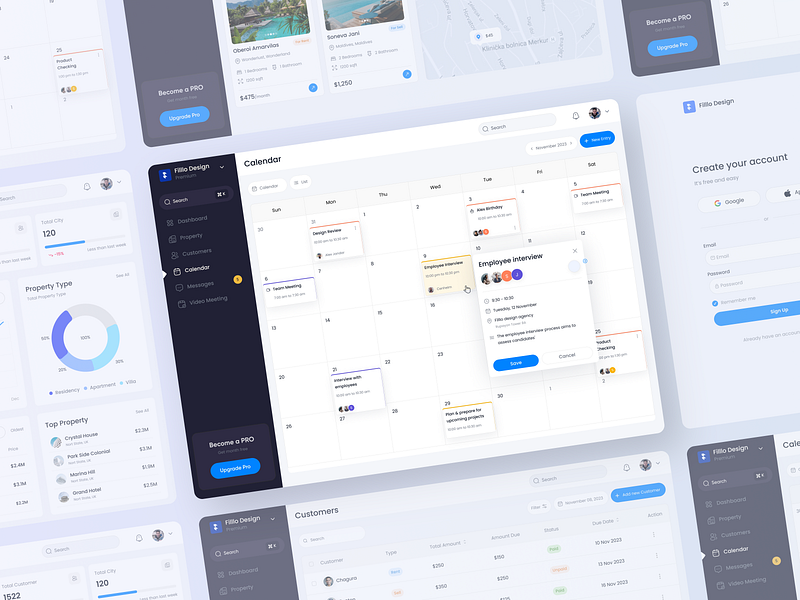 Real Estate Agent - Calendar calendar calendar app calendardesign calendarevents dailyplanner design efficiency eventapp filllo meetings organized planning saas schedule schedulingapp task taskmanagement timemanagement ui uiux