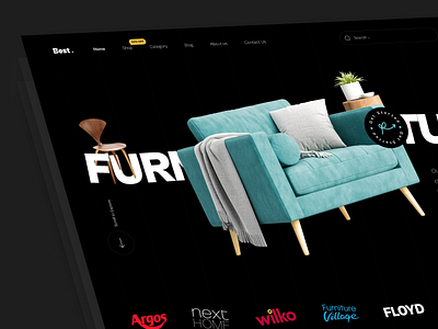 Furniture Landing - Dark Mode dark dark mode design ecommerce furniture furniture shop landing shop trend ui ui design