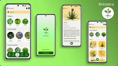 Botanica - A mobile app that lets you explore plants animation design figma graphic design ui ux