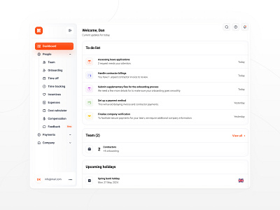 HR - Dashboard admin dashboard dashboard design employment hr management nav bar navigation people product design saas ui ux web app web design