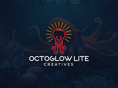 Octoglow Lite Logo branding design graphic design illustration logo photoshop typography vector