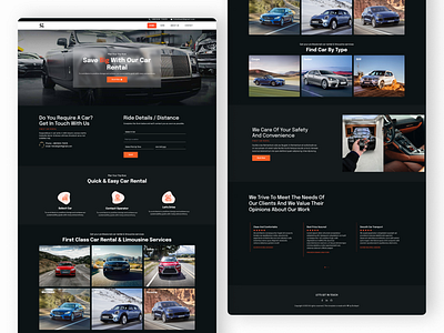 Premium Cars Rental Website design interface landing landing page minimal ui ui design web website