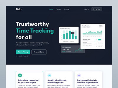 Time Tracking Landing Page Template crm template dashboard design agency latest design saas template time tracking time tracking dashboard time tracking landing page webflow design agency webflow development webflow free template webflow template wegems agency