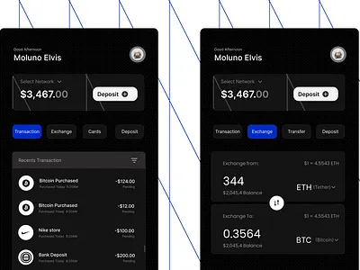 Fintech App bank app crypto design fintech landing page transaction ui uiux ux wallet web3