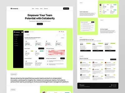 Collaborify - Saas Team Management Landing Page clean cms company profile design fresh future landing page management modern project team trendy ui web website