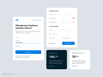 Form Elements components credit card form freelance login mobile payment sign up ui ux