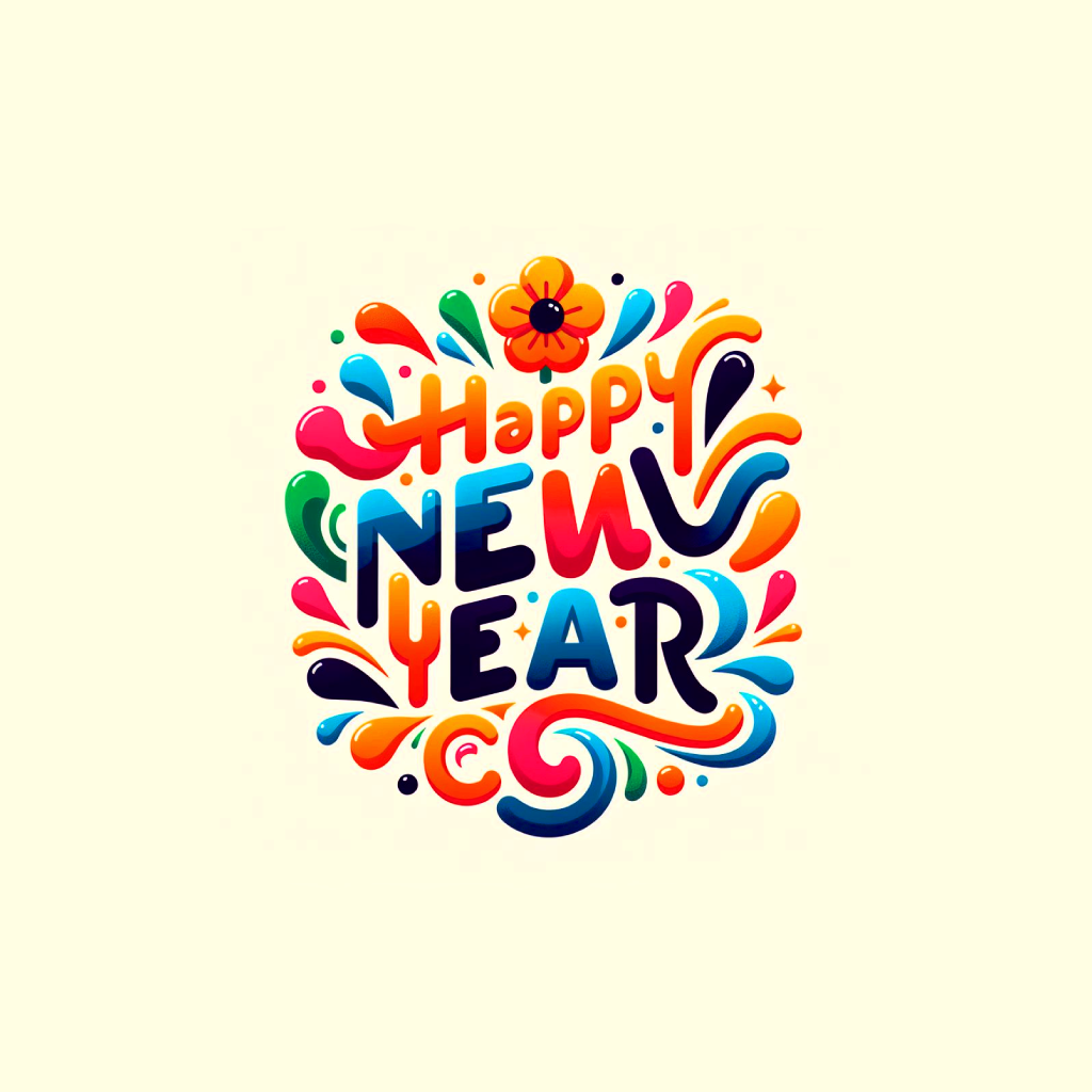 Bold Beginnings: 2024 Typography Design design digitalart graphic design happy illustration new new year typo typography vector