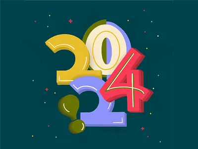 Cheers to 2024! 2023 2024 bold bold letters bright celebrate dimension handdrawn handwriting ipad new me new year new years nye procreate retro shadows type typography