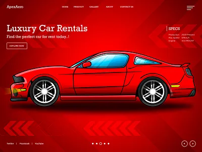 Luxury Car Vector Design graphic design illu illustration landingpage vector design website