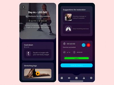 Fitness & Workout App Design Concept fitness mobile app ui ui design ux workout