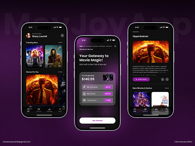 MovJoy - Movie App Design app application design experts homepage interface ios iphone mobile mobile app movie app