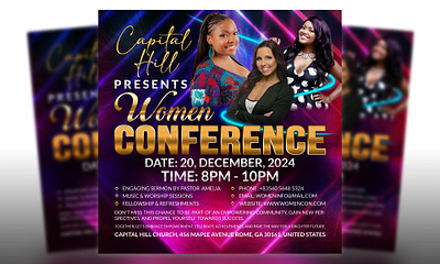 Amazing Women conference flyer design branding design flat graphic design minimal vector