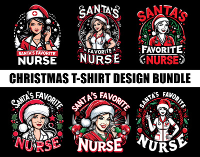 Christmas T-shirt Design Bundle adobe illustrator christmas