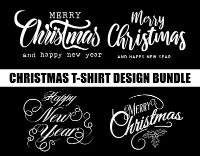 Christmas Typography T-shirt Design Bundle adobe illustrator christmas
