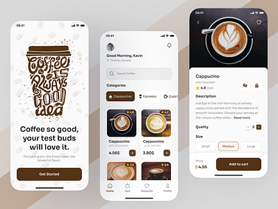 Coffee Shop App graphic design ui