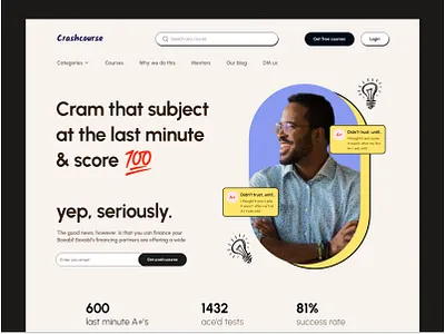Neobrutalism edtech hero section edtech education hero section landing page learning neobrutalism school ui web design website