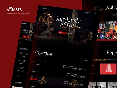 sartr - Responsive War Theater Website app branding design graphic design illustration logo typography ui ux vector