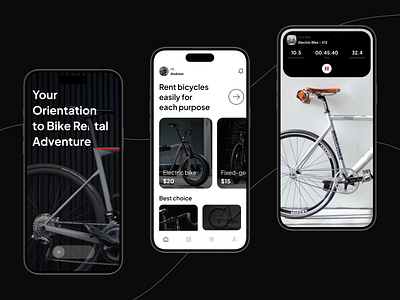 Bike Rental App - Rounded Style bike bike rental app light mode mobile app rounded style ui