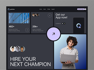 Talent Hiring Website Design Concept bento design concept dribbble employee hiring figma header design hiring hiring web design hiring website landing page pixavail studio ui design user interface design web design web designers web designing website