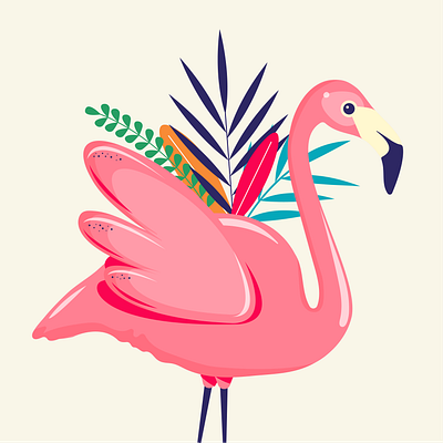 Flamingo (lessons by Elena Baryshkina) adobe illlustrator illustration logo