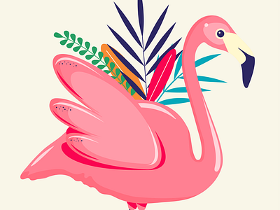 Flamingo (lessons by Elena Baryshkina) adobe illlustrator illustration logo