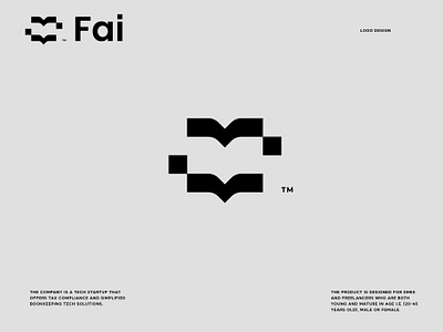 Fai book bookkeeping branding designer logo simple sladoje solutions taxes tech technology