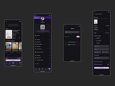 Furniture retailer app (Material Design 3) cart material design md3 mobile app personal cabinet ui
