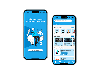 Job portal & online course app mobile - UI Design course online job portal mobile app ui design