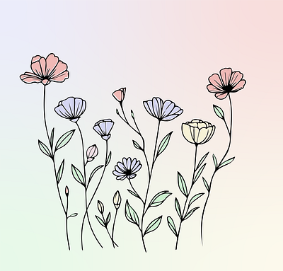 Summer Flowers adobe adobe illustrator design drawing flower graphic design illustration vector